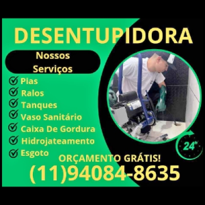 Desentupidora de pias, vaso sanitário, caixa de gordura. Consulte-nos!....