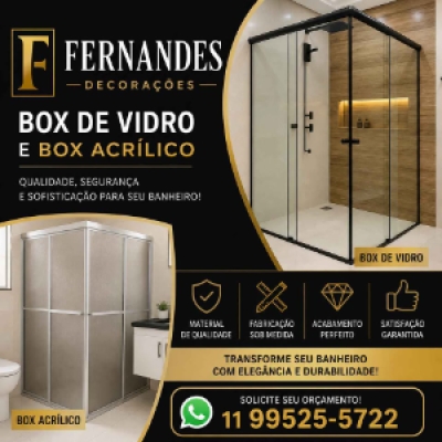 Box de vidro ou acrílico. Interessados chamar no WhatsApp.................