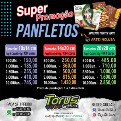 Panfletos Folhetos Flyers Folders. Arte Inclusa de 1 a 3 dias. Chame!......