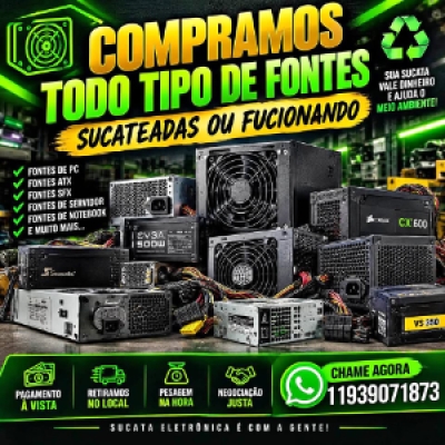💥 Compramos todos os tipos de fontes mesmo com defeito. Por quilo.......