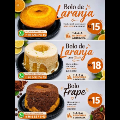 🎂 Bolos Artesanais, fofinhos, macios e gostosos. J. Confeitaria cubana..