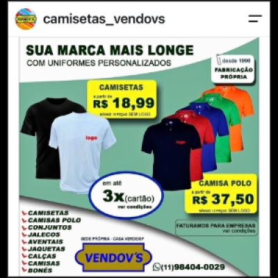 Uniformes Personalizados. Camisetas, Aventais, Jalecos. Chame no ZAP.......